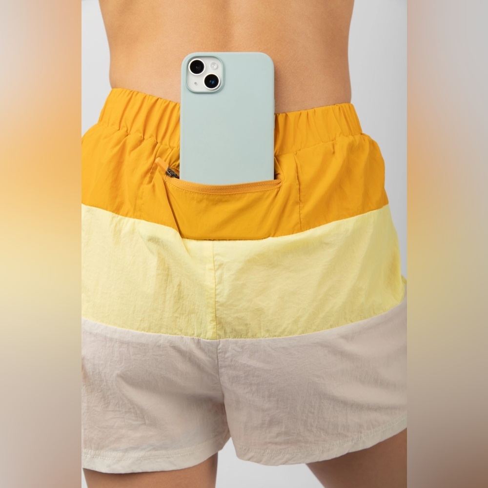 Very J Yellow and Cream Colorblock Skorts - Picture 4 of 4